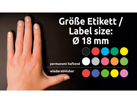 AVERY Zweckform Pastille de couleur, diamètre 18 mm, rouge