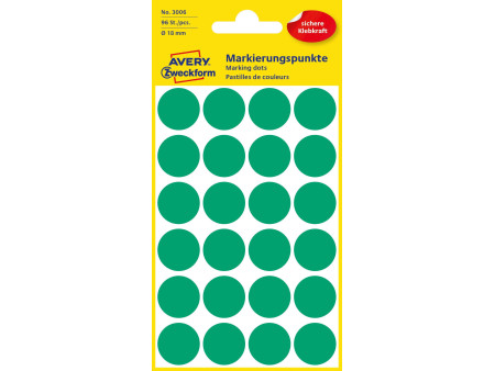 AVERY Zweckform Pastille de couleur, diamètre 18 mm, vert