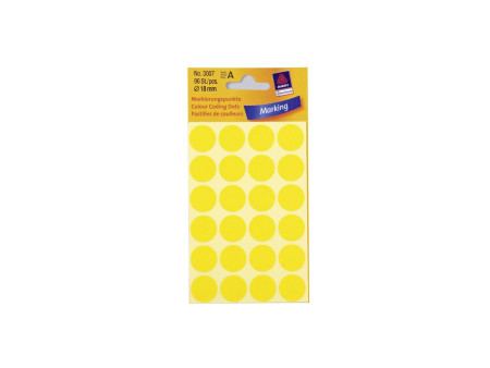 AVERY Zweckform Pastille de couleur, diamètre 18 mm, jaune