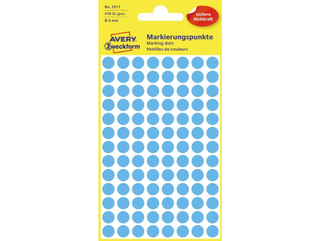 AVERY Zweckform Pastille de couleur, diamètre 8 mm, bleu