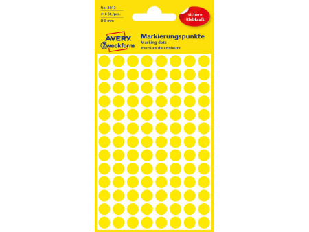 AVERY Zweckform Pastille de couleur, diamètre 8 mm, jaune