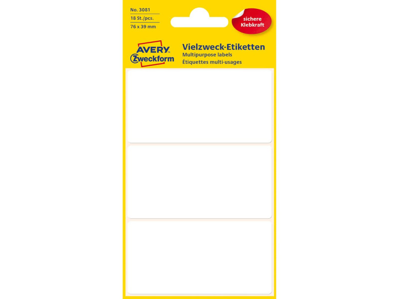 AVERY Zweckform Etiquette multi-usage, 76 x 39 mm, blanc