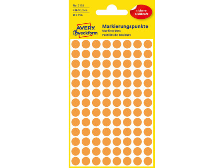 AVERY Zweckform Pastille de couleur, diamètre 8 mm, orange