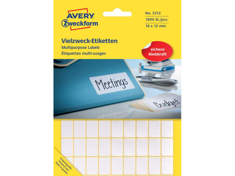 AVERY Zweckform Etiquette multi-usage, 18 x 12 mm, blanc