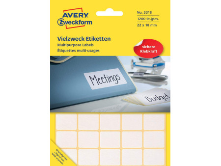 AVERY Zweckform Etiquette multi-usage, 22 x 18 mm, blanc