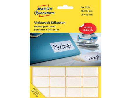 AVERY Zweckform Etiquette multi-usage, 29 x 18 mm, blanc