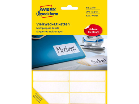 AVERY Zweckform Etiquette multi-usage, 62 x 19 mm, blanc