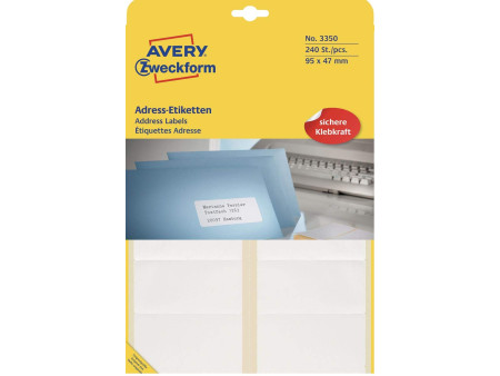 AVERY Zweckform Etiquette d'adresse, 95 x 47 mm, sur feuille