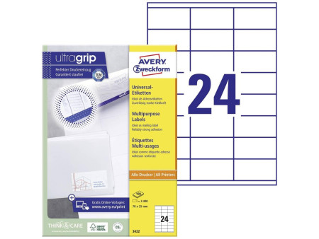 AVERY Zweckform Etiquette universelle, 70 x 35 mm, blanc