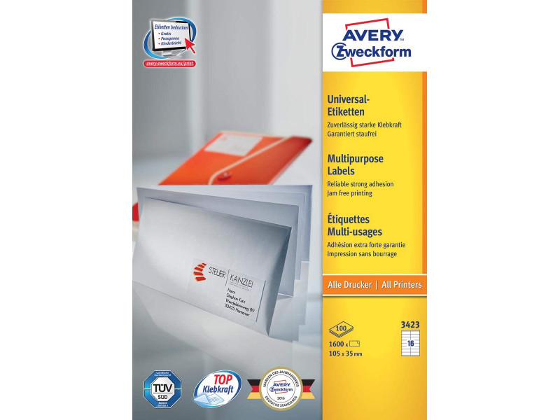 AVERY Zweckform Etiquette universelle, 105 x 35 mm, blanc