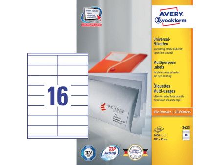 AVERY Zweckform Etiquette universelle, 105 x 35 mm, blanc