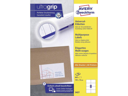 AVERY Zweckform Etiquette universelle, 105 x 74 mm, blanc
