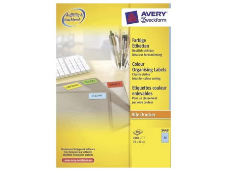 AVERY Zweckform Etiquette universelle, 70 x 37 mm, bleu