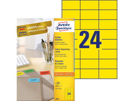 AVERY Zweckform Etiquette universelle, 70 x 37 mm, jaune