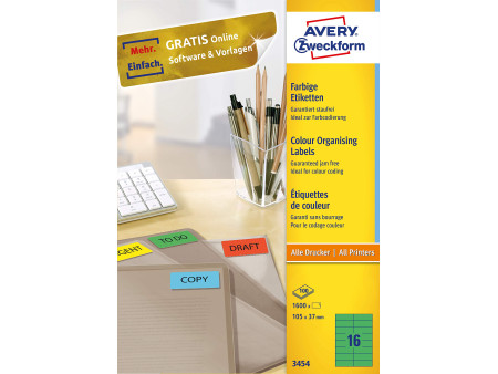 AVERY Zweckform Etiquette universelle, 105 x 37 mm, vert