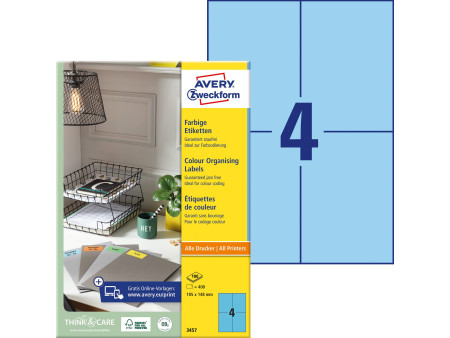 AVERY Zweckform Etiquette universelle, 105 x 148 mm, bleu