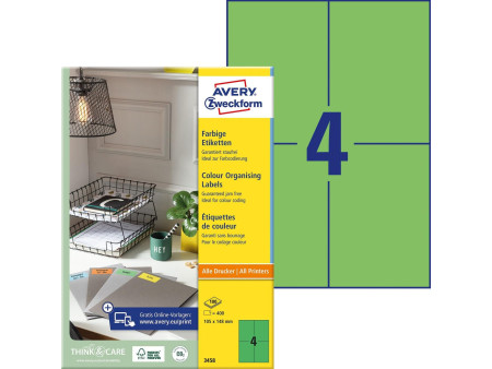 AVERY Zweckform Etiquette universelle, 105 x 148 mm, vert