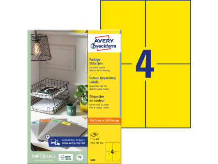AVERY Zweckform Etiquette universelle, 105 x 148 mm, jaune
