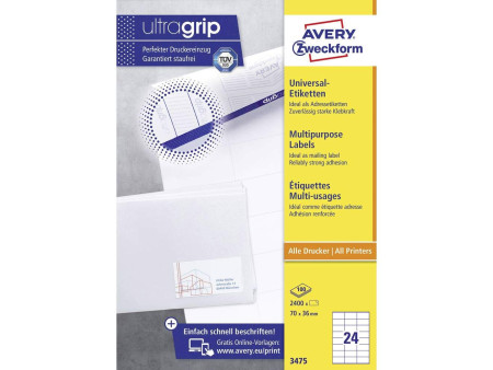 AVERY Zweckform Etiquette universelle, 70 x 36 mm, blanc