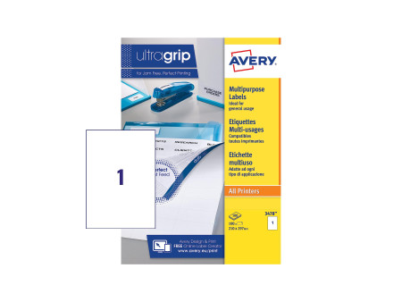 AVERY Zweckform Etiquette universelle, 210 x 297 mm, blanc