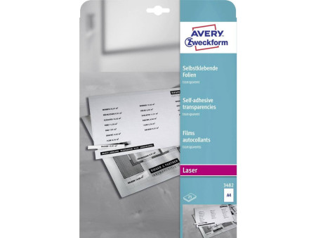 AVERY Zweckform Films transparents pour imprimantes laser,A4