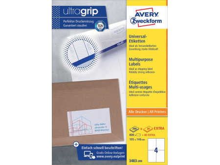 AVERY Zweckform Etiquette universelle, 105 x 148 mm, blanc
