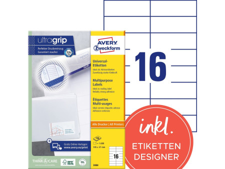 AVERY Zweckform Etiquette universelle, 105 x 37 mm, blanc
