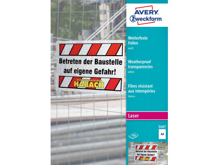 AVERY Zweckform Films A4, épaisseur 0,13 mm, blanc