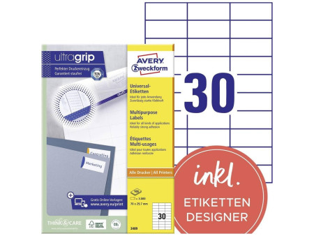 AVERY Zweckform Etiquette universelle, 70 x 29,7 mm, blanc