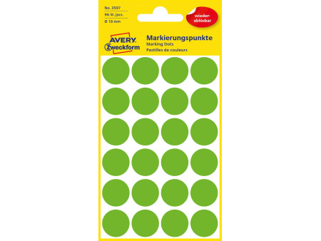 AVERY Zweckform Pastille de couleur, enlevable, 18 mm, vert
