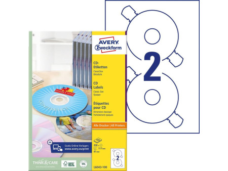 AVERY Zweckform Etiquette CD ClassicSize, blanc
