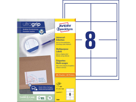 AVERY Zweckform Etiquette universelle, 97 x 67,7 mm, blanc