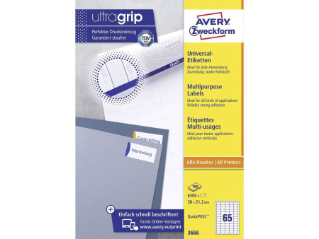 AVERY Zweckform Etiquette universelle, 38 x 21,2 mm, blanc