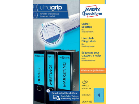 AVERY Zweckform Etiquette pour dos de classeur, bleu