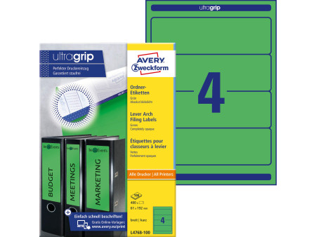 AVERY Zweckform Etiquette pour dos de classeur, vert,