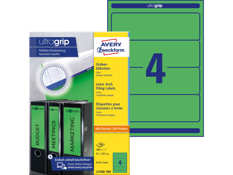 AVERY Zweckform Etiquette pour dos de classeur, vert,