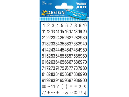ZDesign HOME Stickers chiffres, chiffres 1 à 99 + 00, noir