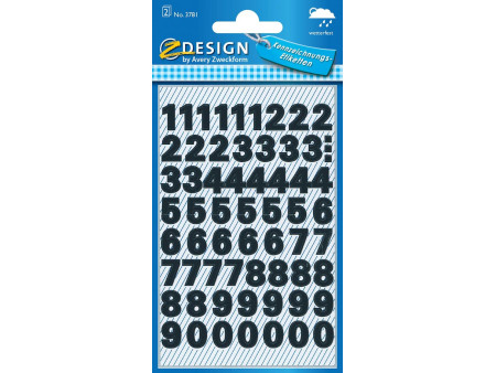 AVERY Zweckform Stickers de chiffres, chiffres 0-9, noir