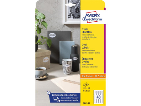 AVERY Zweckform Etiquette d'identification, ovale, 40 x 20mm