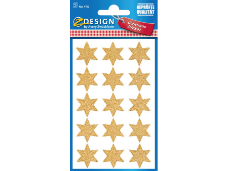 AVERY Zweckform Stickers de Noël ZDesign 'étoiles', or
