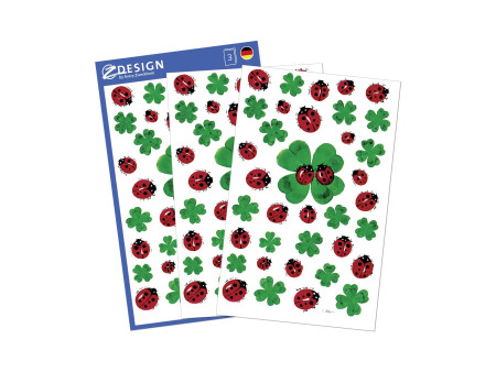 AVERY Zweckform ZDesign Sticker 'coccinelle et trèfle'