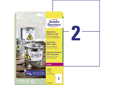 AVERY Zweckform Etiquette, 210 x 148 mm, blanc
