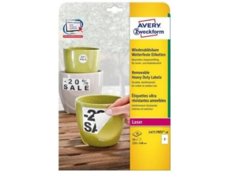 AVERY Zweckform Etiquette, 210 x 148 mm, détachable, blanc