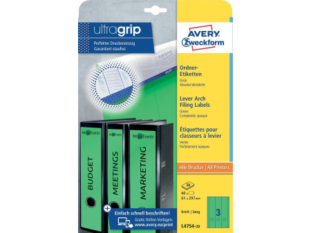 AVERY Zweckform Etiquette pour dos de classeur, vert