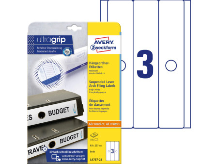 AVERY Zweckform Etiquette pour dos de classeurs suspendus