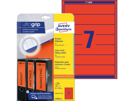 AVERY Zweckform Etiquette pour dos de classeur, rouge