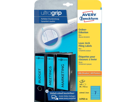 AVERY Zweckform Etiquette pour dos de classeur, bleu
