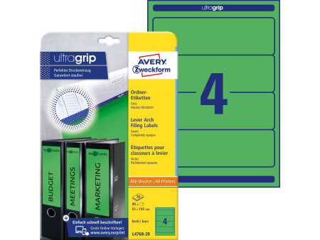 AVERY Zweckform Etiquette pour dos de classeur, vert,