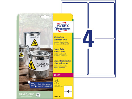 AVERY Zweckform Etiquette, 99,1 x 139 mm, blanc