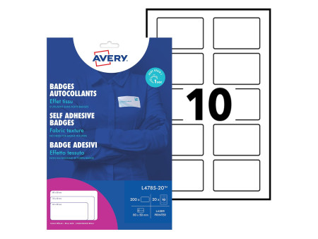 AVERY Zweckform Etiquette pour badge, 80 x 50 mm, blanc